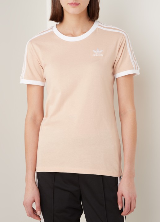 adidas 3 Stripes T-shirt met logoborduring - detail 2 zalmroze