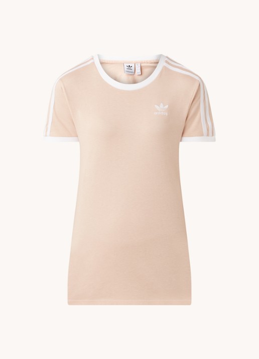 adidas 3 Stripes T-shirt met logoborduring - voorkant 3 zalmroze