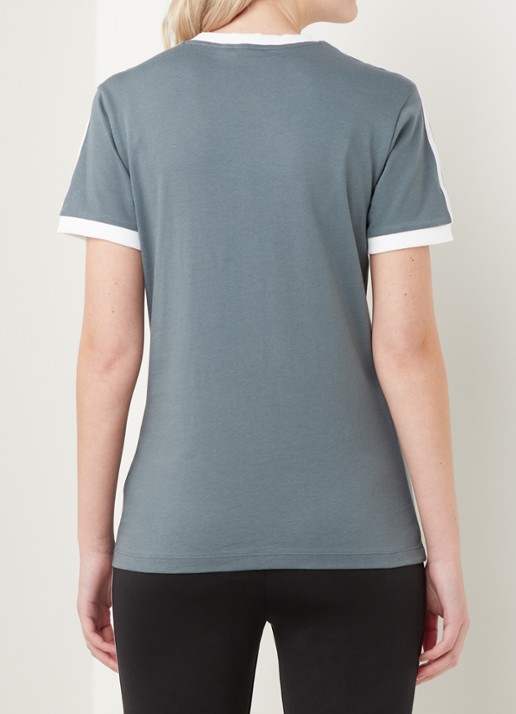 adidas 3 Stripes T-shirt met logoborduring - achterkant 2 staalblauw