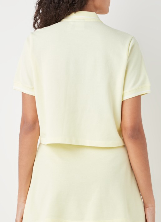 adidas Cropped polo met logoborduring - achterkant lichtgeel
