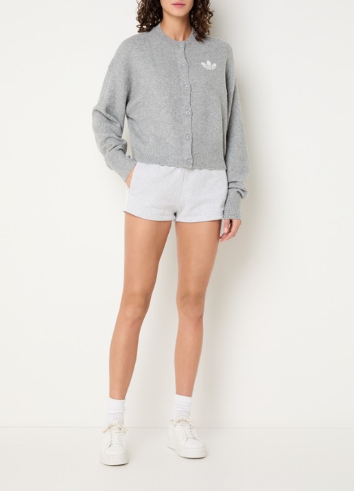 adidas Fijngebreid vest met logo - voorkant 4 grijsmele