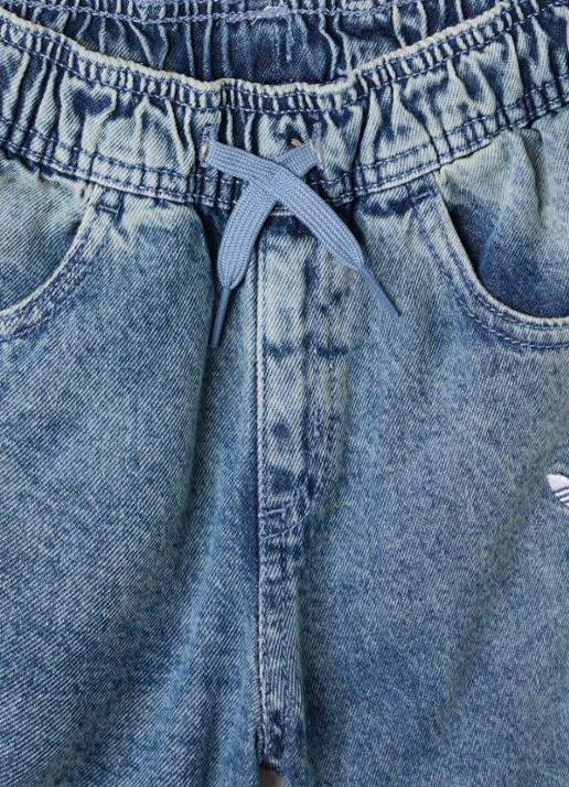 Adidas Firebird loose fit jeans met streepprint - detail indigo