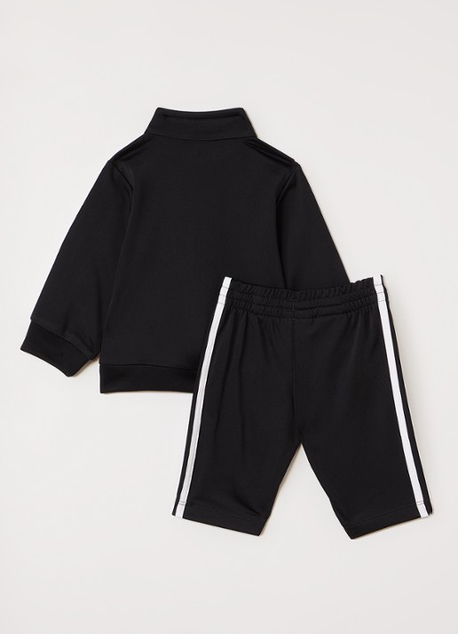 Adidas Firebird set van trackvest met trackpants 2-delig - voorkant 2 zwart