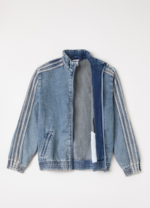 Adidas Firebird spijkerjas met logo - detail jeans