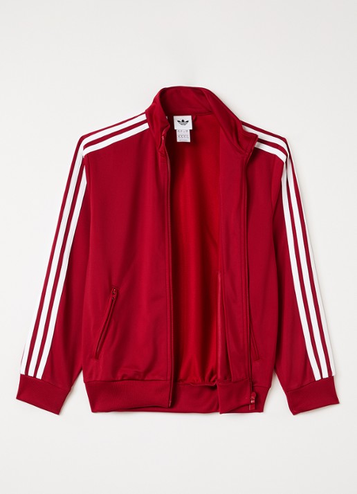 Adidas Firebird trackvest met logo - voorkant 3 rood