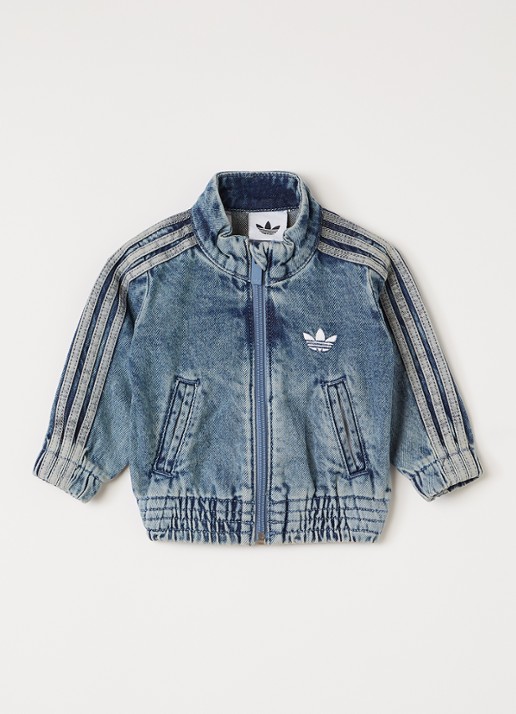 Adidas Firebird trackvest van denim - voorkant 3 indigo