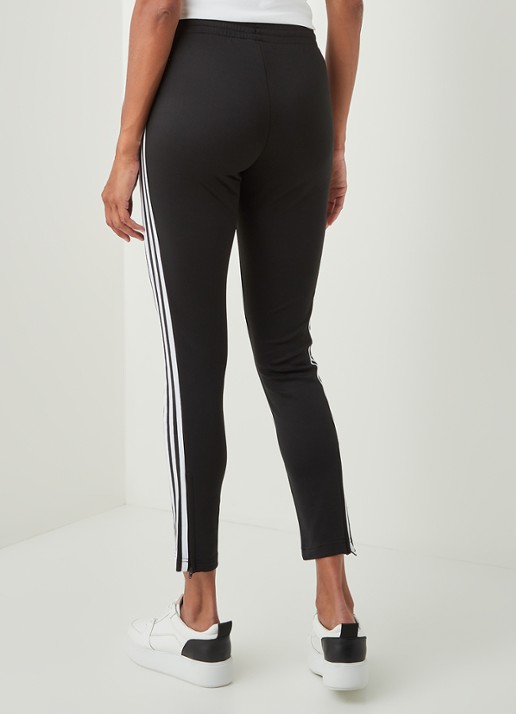 Adidas High waist slim fit joggingbroek met logo - achterkant 4 zwart