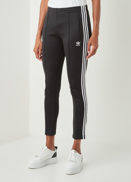 Adidas High waist slim fit joggingbroek met logo - detail 3 zwart