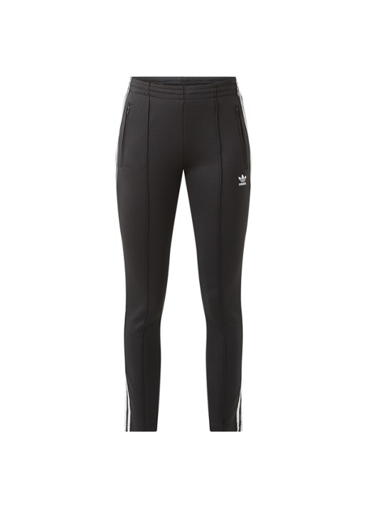 Adidas High waist slim fit joggingbroek met logo - voorkant zwart