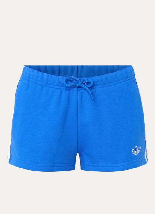 adidas High waist straight fit korte joggingbroek - voorkant 3 blauw