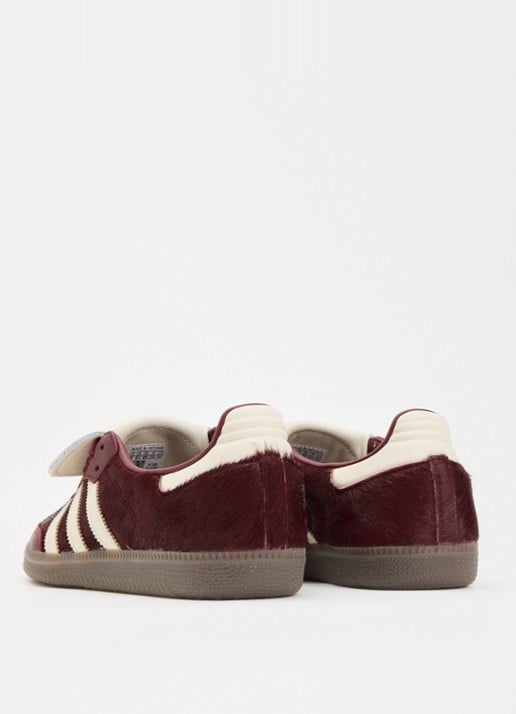 Adidas Samba LT sneaker van leer met ponyhair - achterkant 5 bordeauxrood