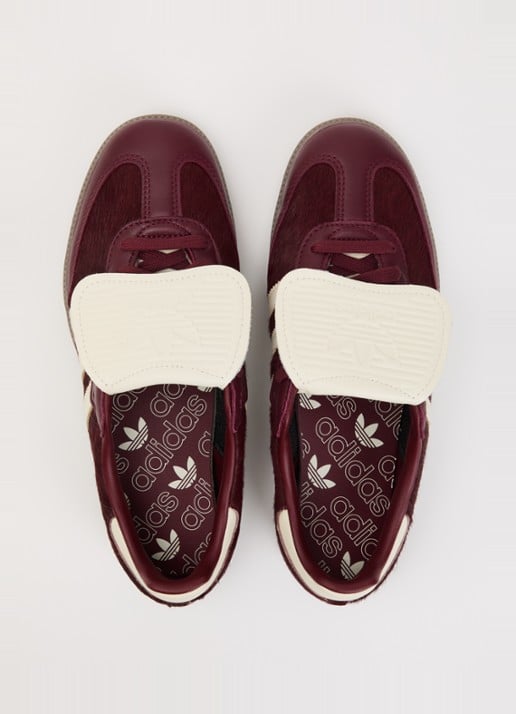 Adidas Samba LT sneaker van leer met ponyhair - detail 3 bordeauxrood