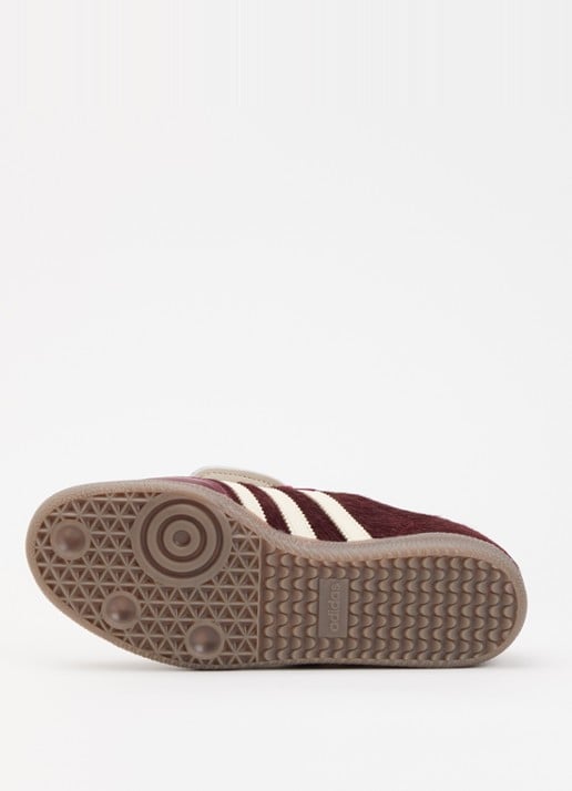 Adidas Samba LT sneaker van leer met ponyhair - detail 4 bordeauxrood