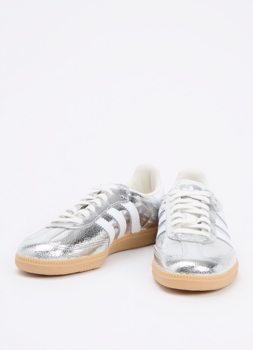 Adidas Samba OG sneaker van leer met lakfinish - detail 2 zilver