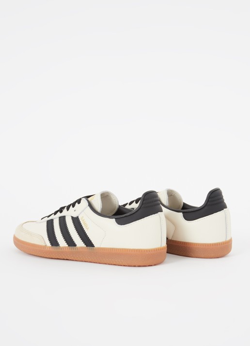 Adidas Samba OG sneaker van leer met suède details  - achterkant ivoor