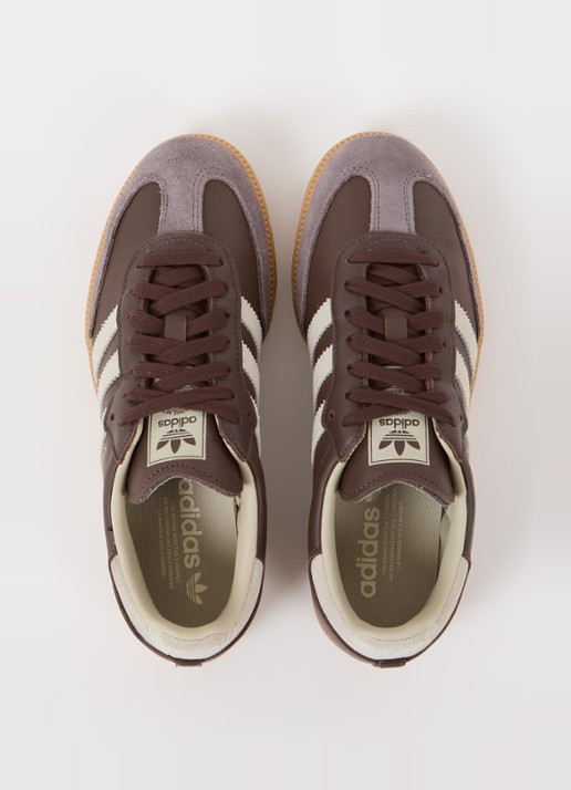 Adidas Samba OG sneaker van leer met suède details  - detail 4 donkerbruin
