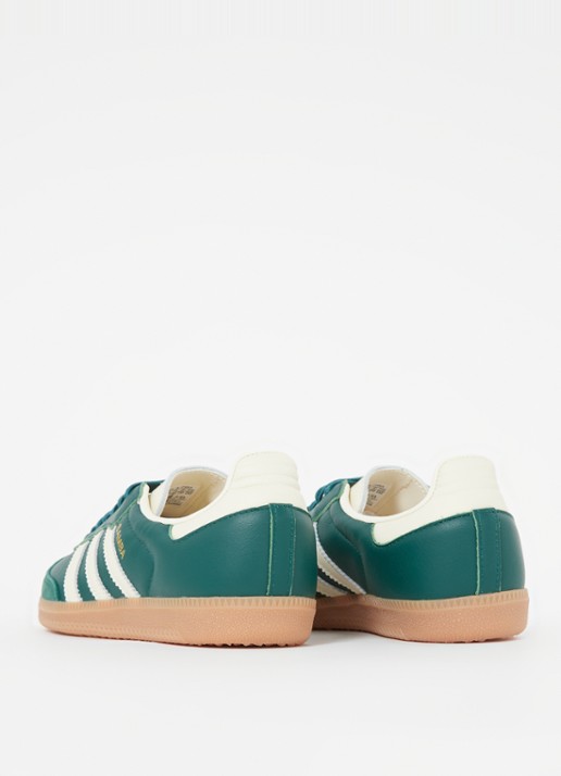 Adidas Samba OG sneaker van leer met suède details  - achterkant 2 donkergroen