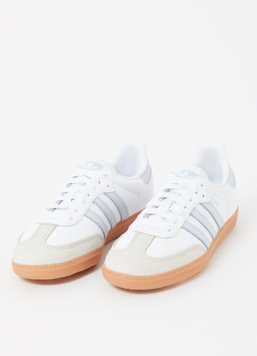 Adidas Samba OG sneaker van leer met suède details  - detail 2 lichtblauw