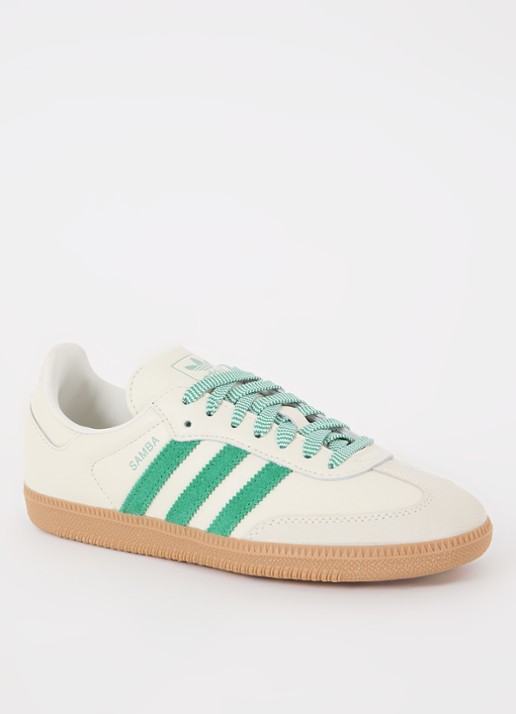 Adidas Samba OG sneaker van leer met sude details  Groen  de Bijenkorf