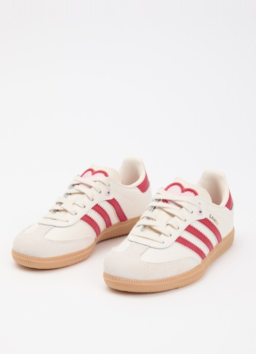 Adidas Samba OG sneaker van leer met suède details - voorkant 3 creme