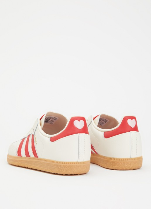 Adidas Samba OG sneaker van leer met suède details - achterkant 5 beige