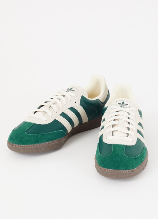 Adidas Samba OG sneaker van leer met suède details - detail 2 donkergroen