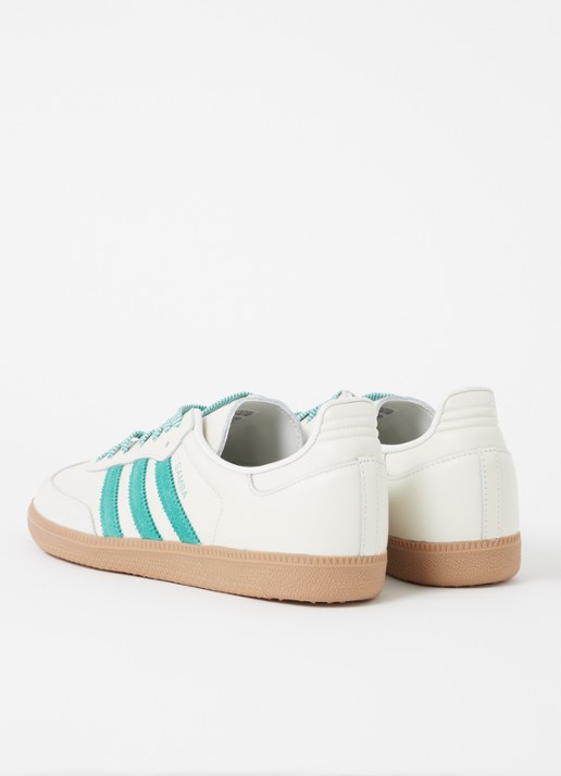 Adidas Samba OG sneaker van leer met suède details - achterkant 8 groen