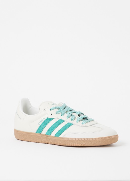 Adidas Samba OG sneaker van leer met suède details - voorkant 7 groen