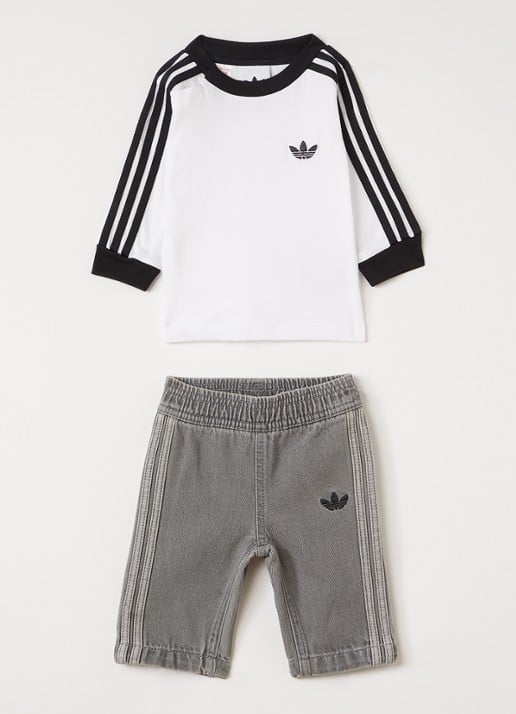 Adidas Set van longsleeve met straight leg jeans 2-delig