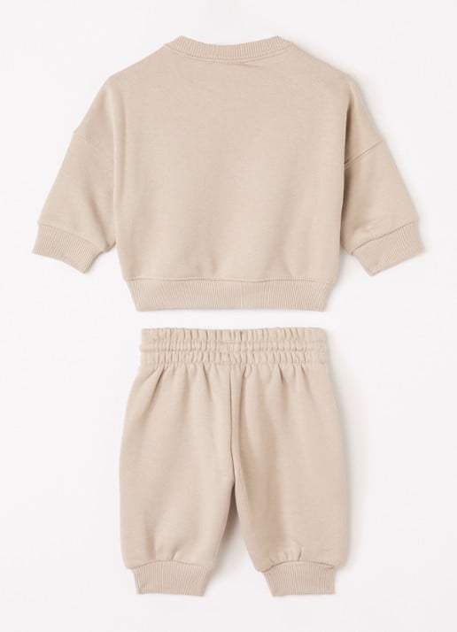 Adidas Set van sweater met joggingbroek 2-delig - voorkant 2 beige