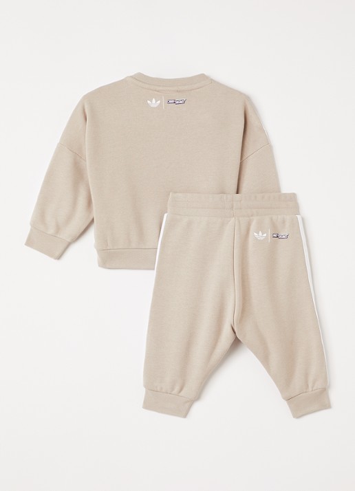 Adidas Set van sweater met joggingbroek 2-delig - voorkant 2 beige