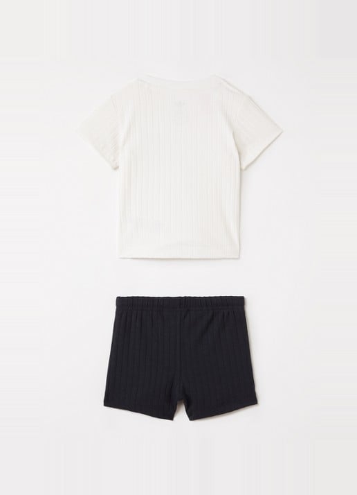 Adidas Set van T-shirt met korte broek 2-delig - voorkant 2 zwart