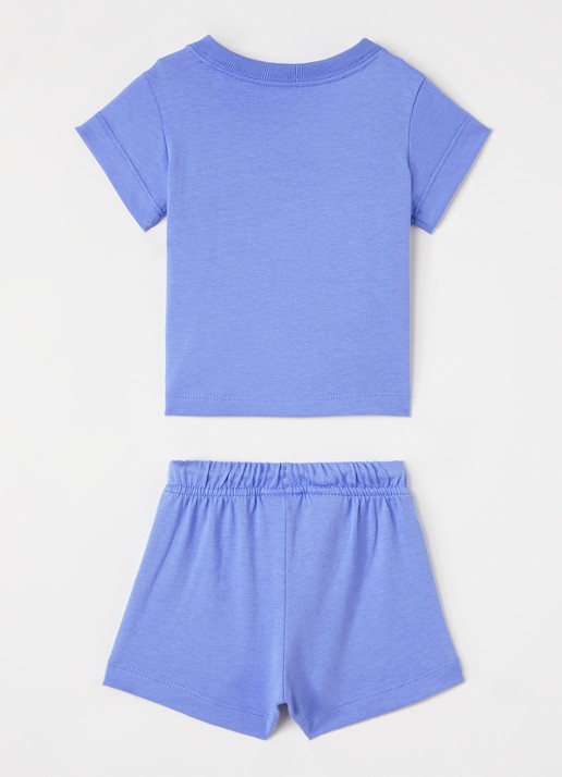 Adidas Set van T-shirt met korte broek 2-delig - voorkant 2 blauw