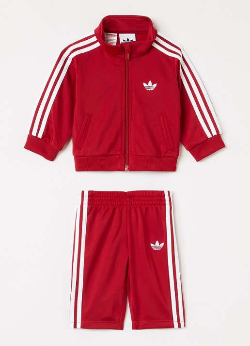 Adidas Set van trackvest met trackpants 2-delig - voorkant rood