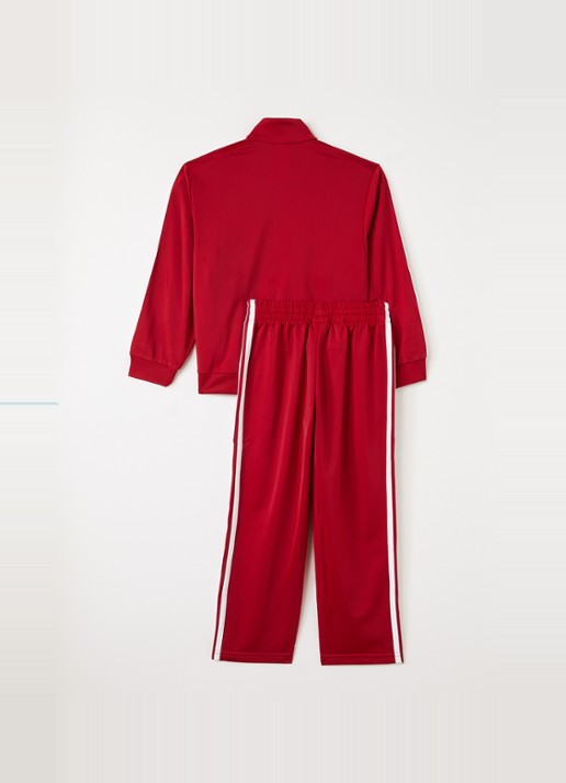 Adidas Set van trackvest met trackpants 2-delig - voorkant 2 donkerrood