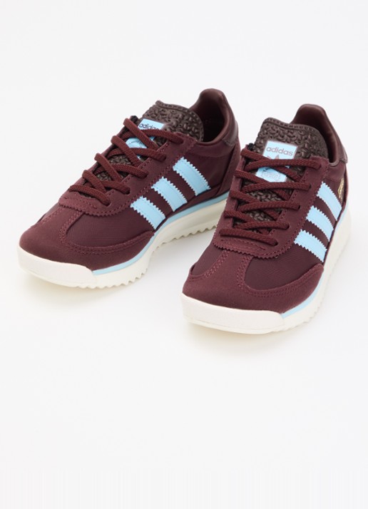 Adidas SL 72 RS sneaker met mesh details en logo - voorkant 2 bordeauxrood