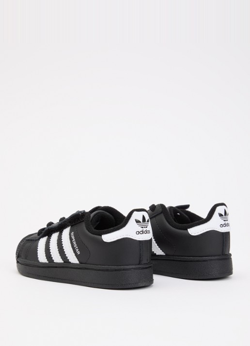 Adidas Superstar II sneaker van leer - achterkant zwart