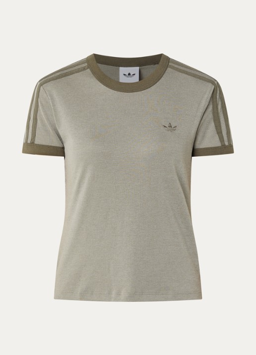 adidas T-shirt met logo - voorkant 2 lindegroen