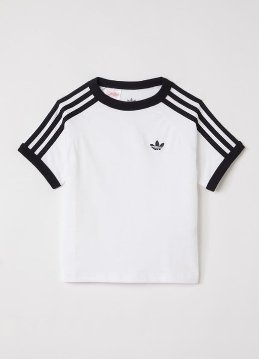 Adidas T-shirt met logoborduring - voorkant wit