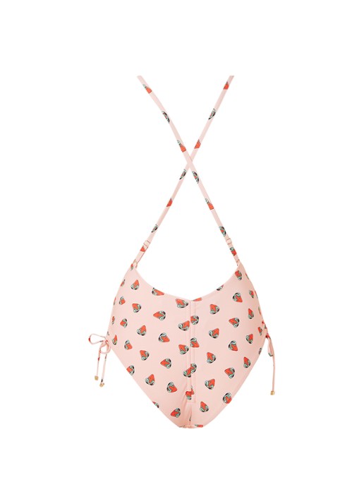 Agent Provocateur Fraise badpak met print - achterkant roze