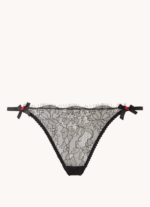 Agent Provocateur Lorna tanga van kant - voorkant 3 zwart