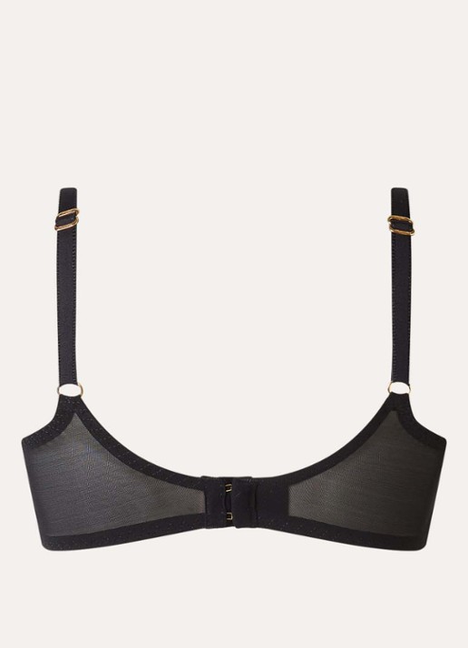 Agent Provocateur Nelle beugel bh van kant met borduring - achterkant zwart