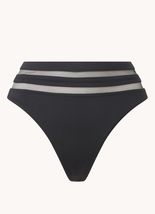 Agent Provocateur Zenaya high waisted brazilian bikinislip met mesh - voorkant 3 zwart