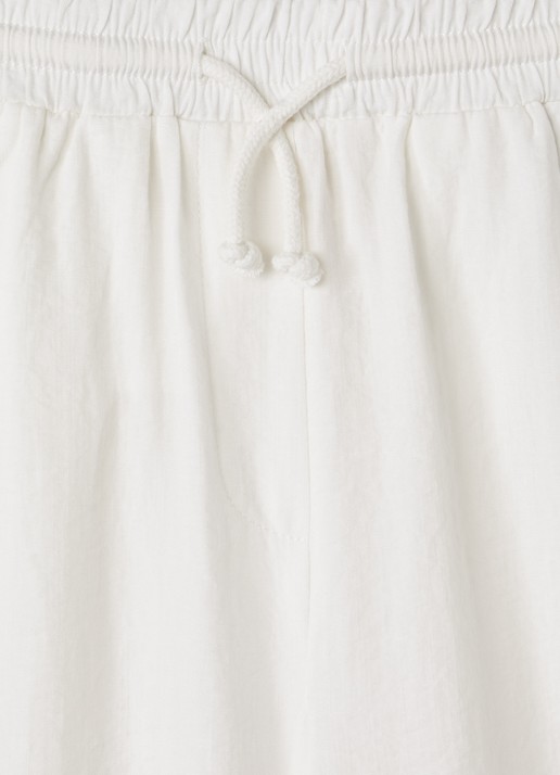 AI&KO Carly wide fit broek met elastische band - detail gebroken wit