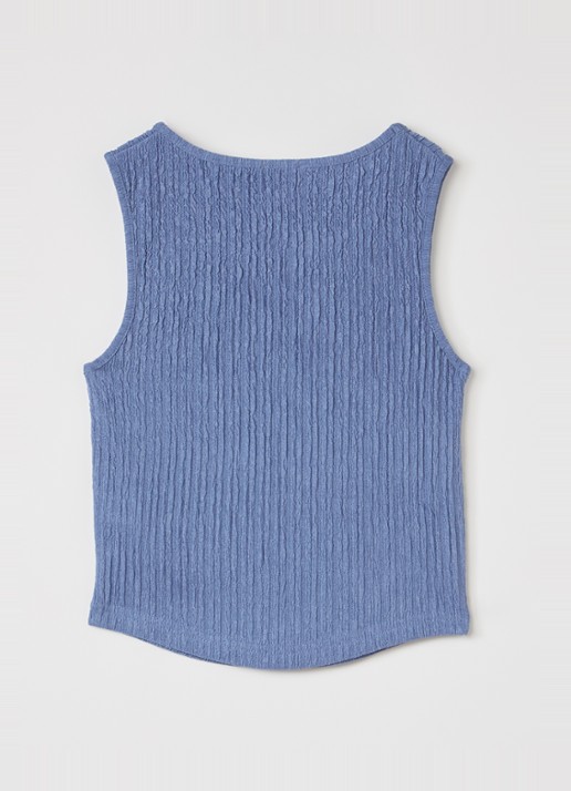 AI&KO Daira top met structuur - voorkant 2 blauw