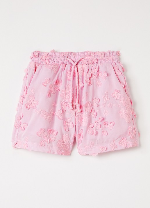 AI&KO Merline wide fit korte broek met bloemborduring