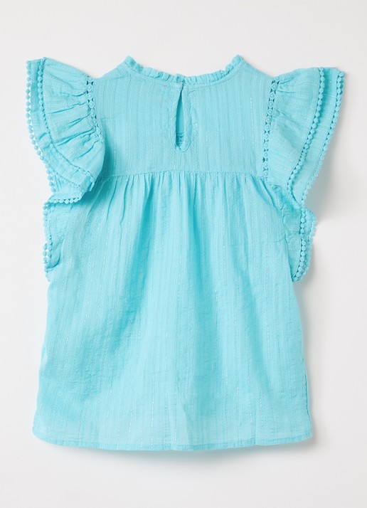 AI&KO Ylenia jurk met lurex - voorkant 2 turquoise
