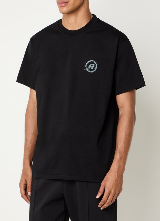 Aiche Broken Pieces T-shirt met logo- en backprint - achterkant zwart