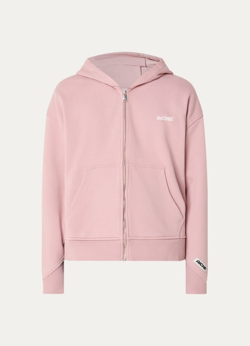 Aiche Sweatvest met logo - voorkant roze