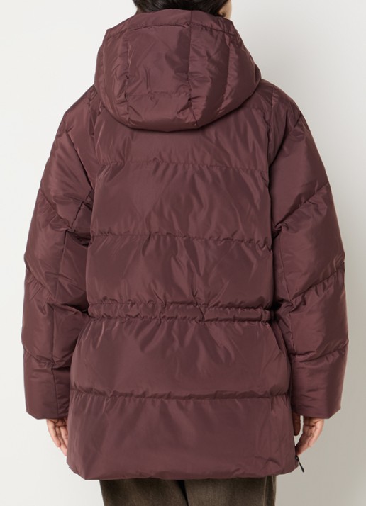 Airforce Ada puffer jas met capuchon en trekkoord - achterkant 2 chocoladebruin